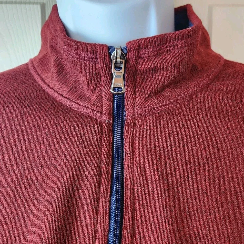 Izod Advantage 1/4 Zip Performance  Pullover Mens XL Red Stretch Sweater Top‎
